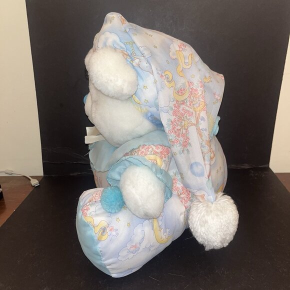 Plush Bear by Well Made 90s Sleepy Bear Nylon Parachute Material Puffy Vintage - Picture 5 of 15